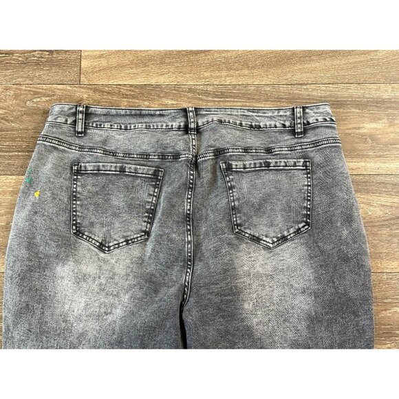 Ashley Stewart Jeans Women's Plus Size 20 Paint Splatter Graffiti Y2K Streetwear - Picture 9 of 10